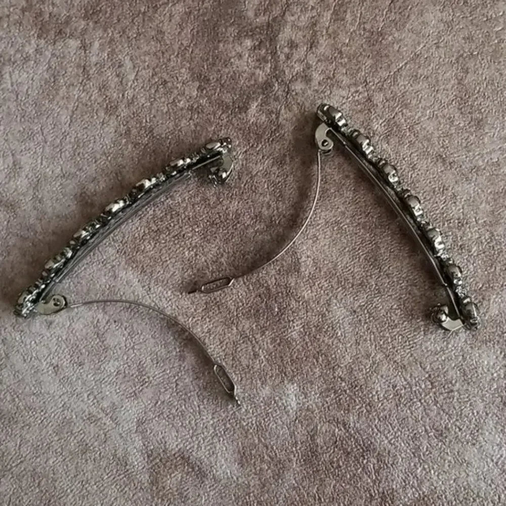 Floral rhinestone hair clips and bobby bins